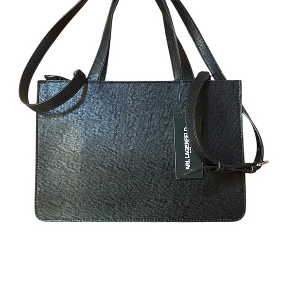 Karl Lagerfeld NWT Black Crossbody Bag or Satchel with Character Design 12.5x8.5 - Picture 6 of 9